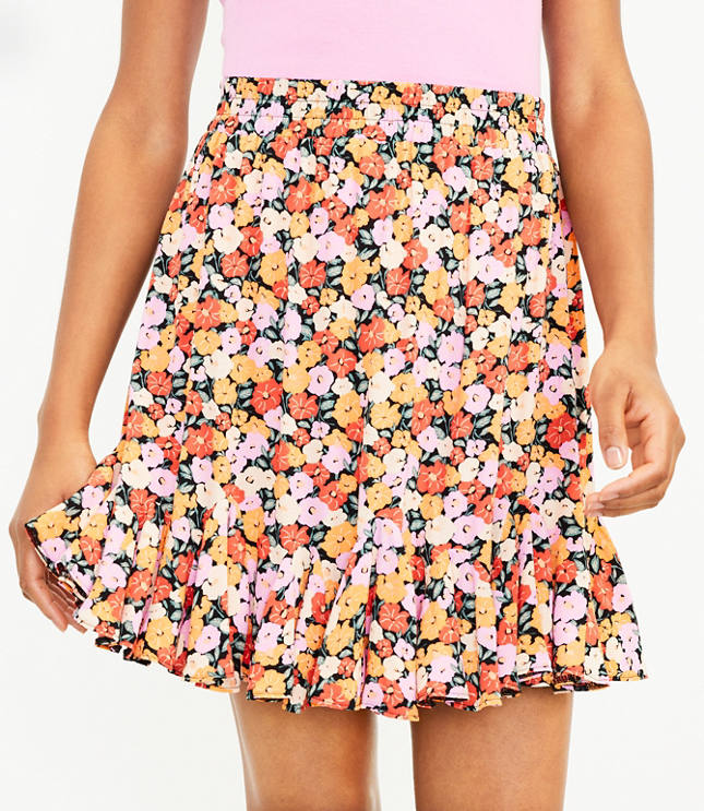 Petite Floral Flounce Skirt