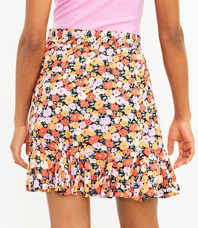 Petite Floral Flounce Skirt