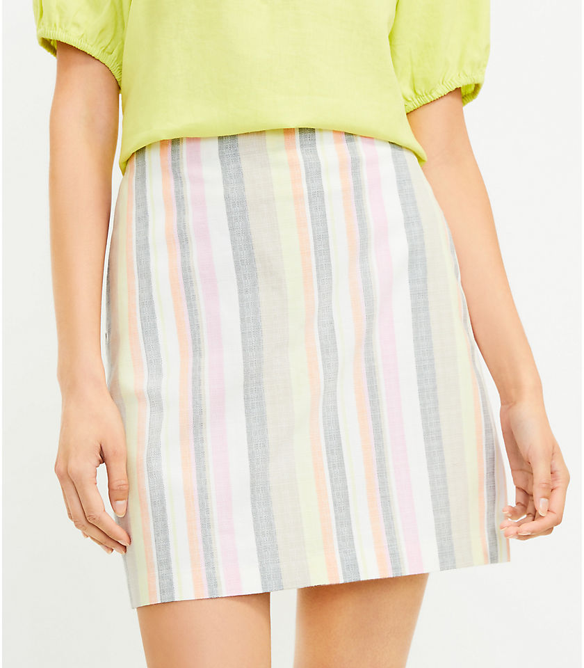 Tall Striped Pocket Shift Skirt