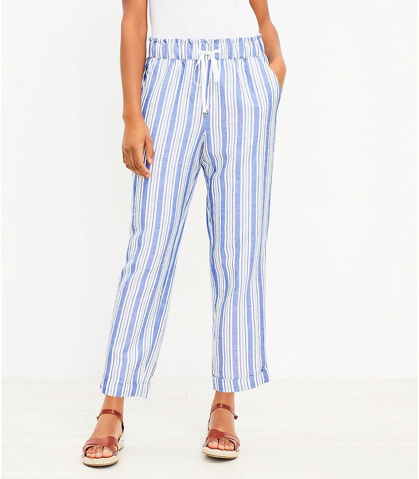 Tall Emory Taper Pants in Striped Linen Blend