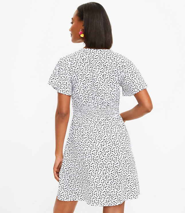 Tall Floral Flutter V-Neck Pocket Dress