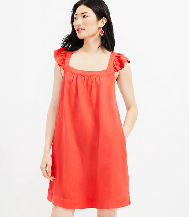 Petite Square Neck Shift Pocket Dress