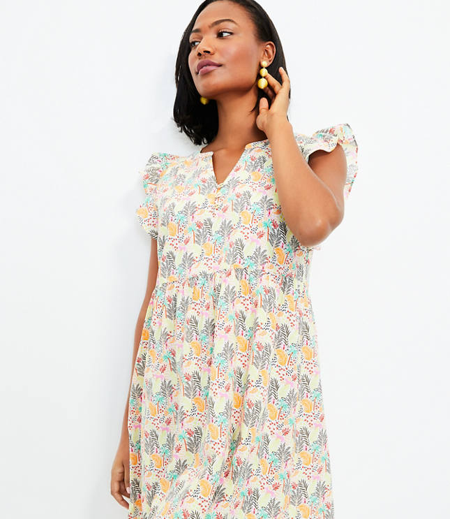 RUFFLE LACE UP DRESS RUN FROM PARADISE