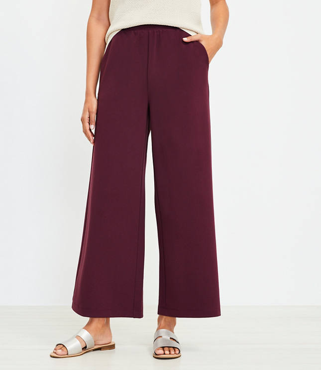 Pull On Wide Leg Crop Pants