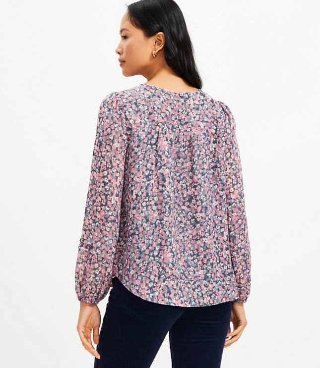 Casual at Home Spring Outfit with Floral Loft Blouse - Elegantly