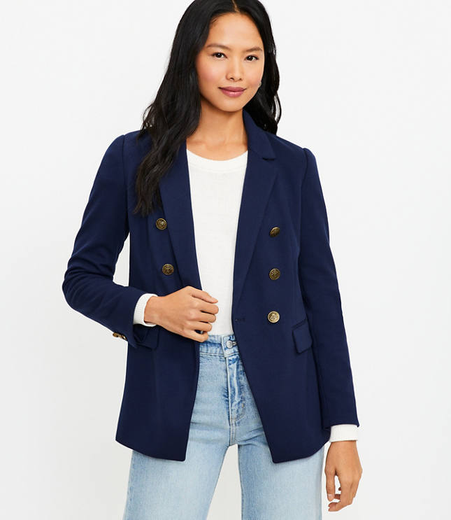 Knit Double Breasted Blazer