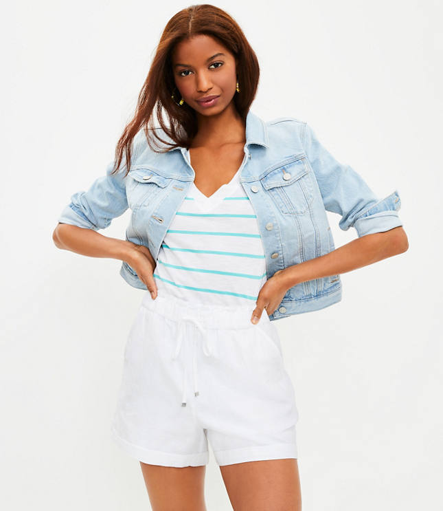 Loft white denim shorts sale