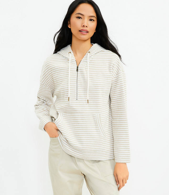 Lou & Grey Striped Tweedy Hoodie