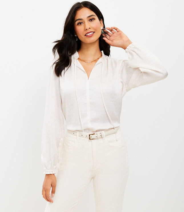 Ann taylor store loft white blouse