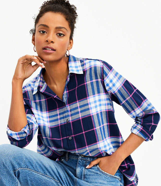 Loft 2024 plaid top