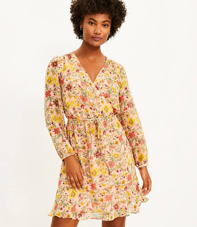 Garden Flounce Wrap Dress