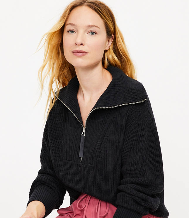 Lou & Grey Zip Neck Sweater