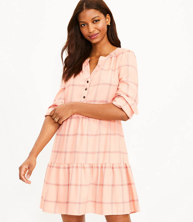 Ruffle Tiered Shirtdress