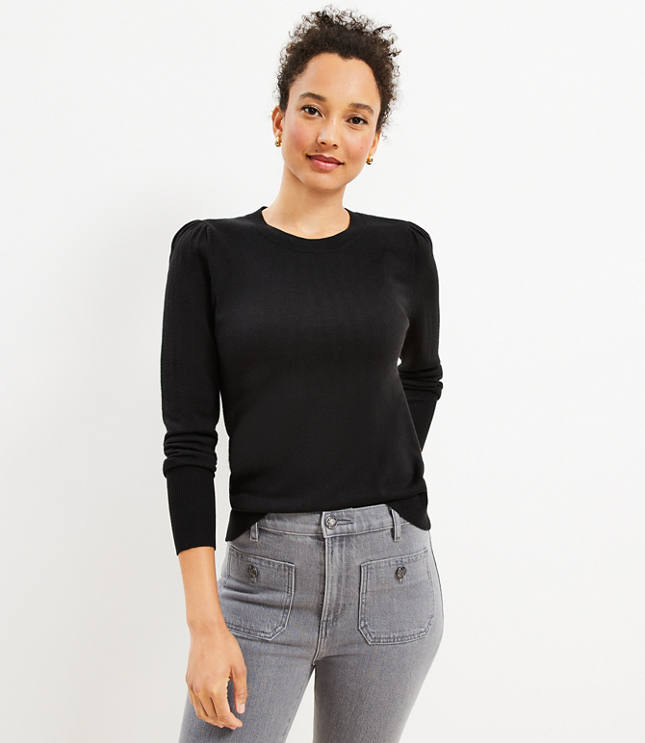 Black puff sleeve clearance sweater