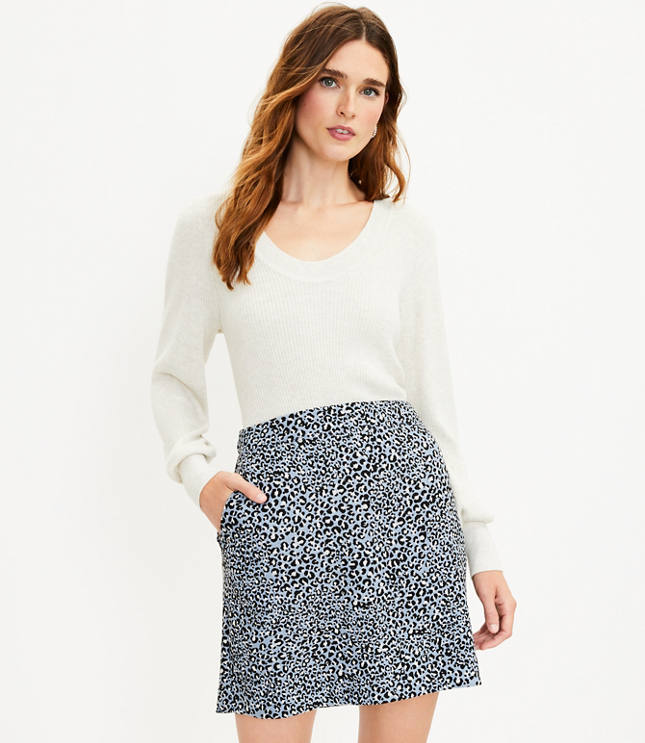 Leopard print shop skirt loft