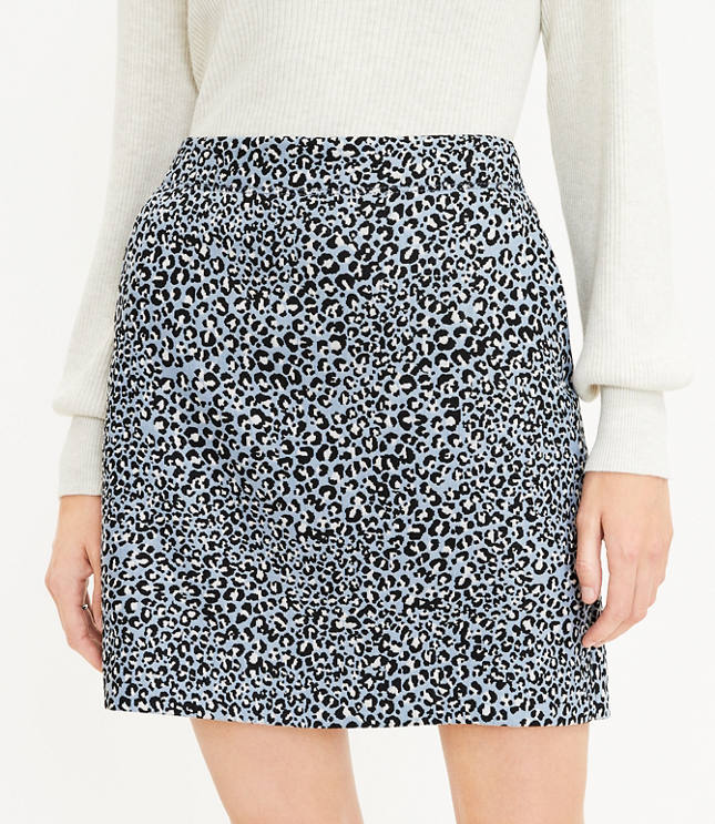 Leopard Print Pocket Shift Skirt