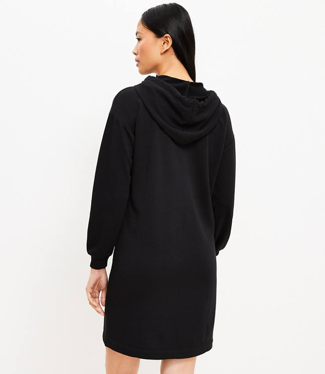 Black dress with online hoodie