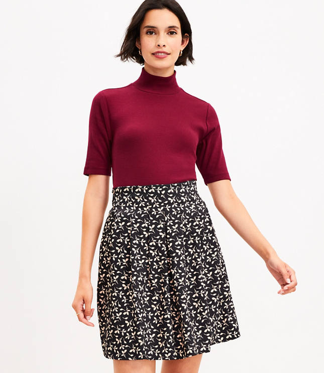 Embroidered Linen Cotton Shift Skirt