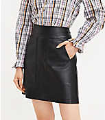 Faux Leather Pocket Shift Skirt carousel Product Image 2