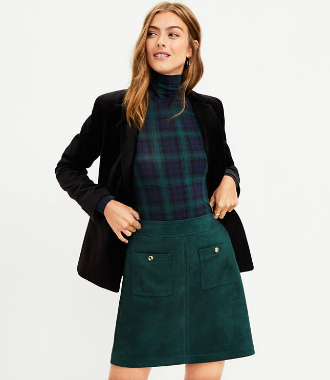 Oasis green hotsell suede mini skirt