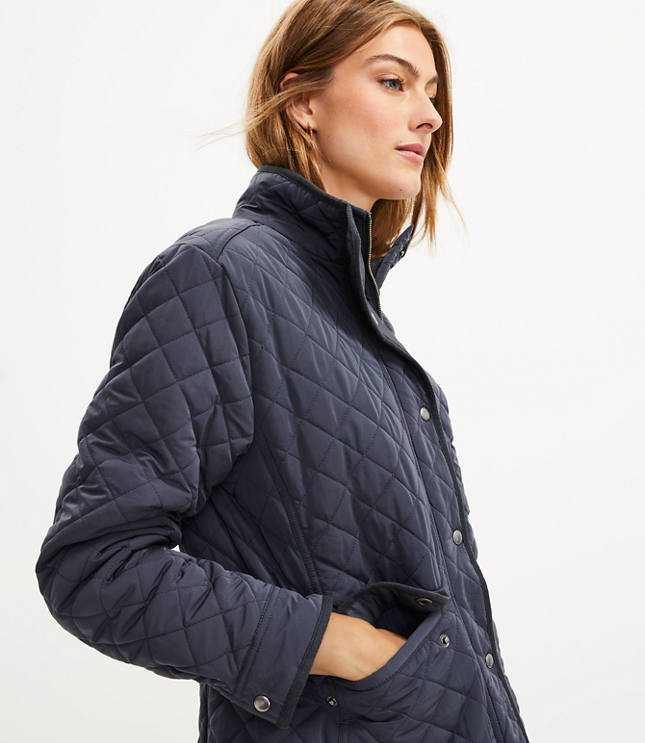 Joules navy newdale outlet hooded quilted jacket