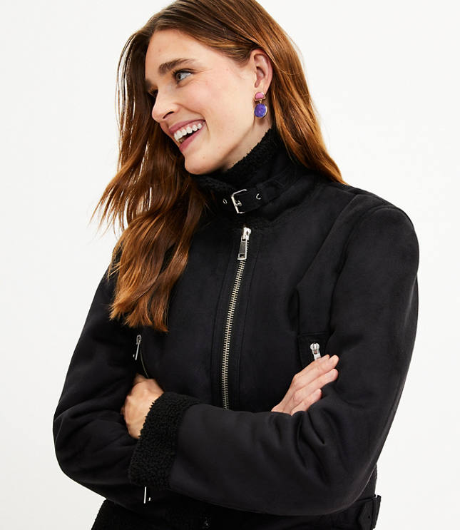 Faux Leather Puffer Jacket