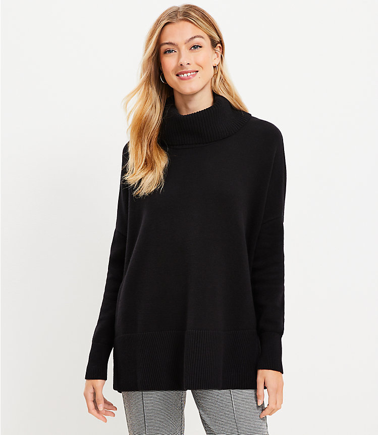 Turtleneck Poncho Sweater image number null
