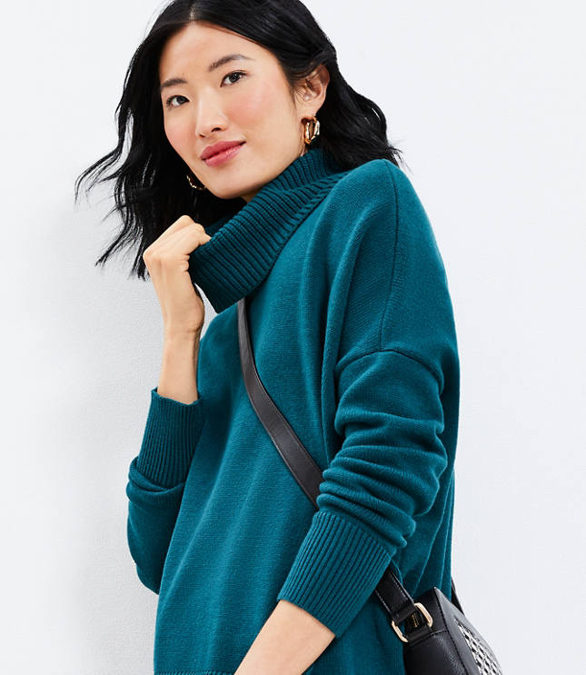 Turtleneck Poncho Sweater