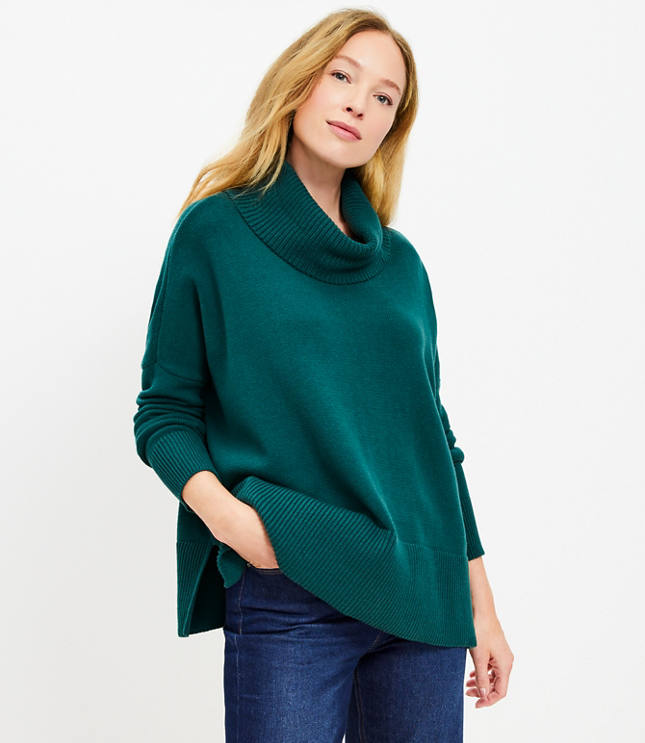 Turtleneck Poncho Sweater