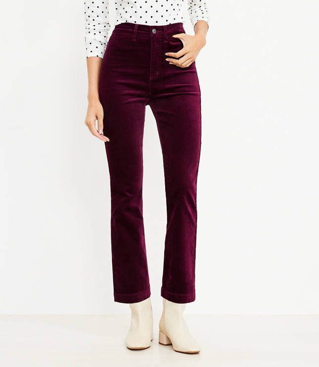 In My Feelings Velvet Crop Slim Flare Pants– Parts + Labour