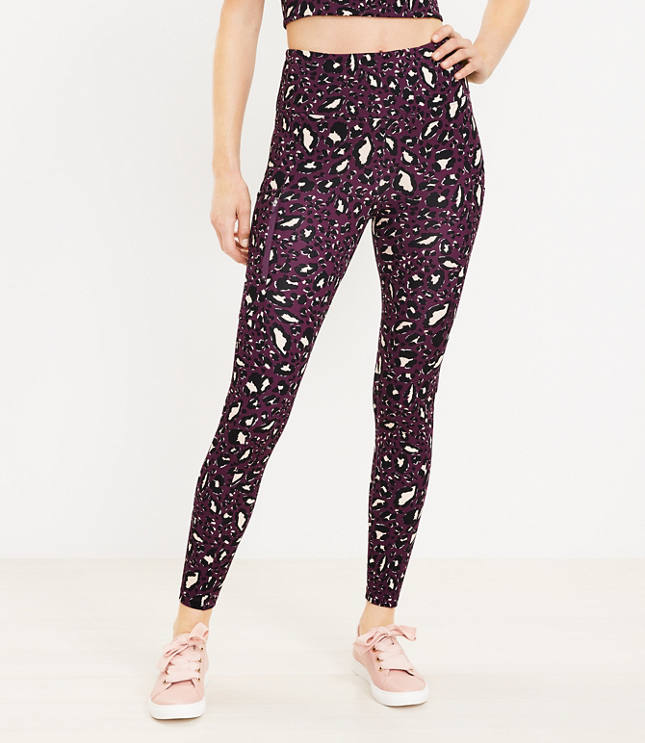 Lou & Grey for LOFT Animal Print Leopard Print Black Casual Pants