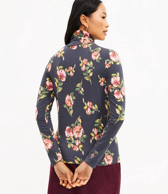 Black hotsell floral turtleneck