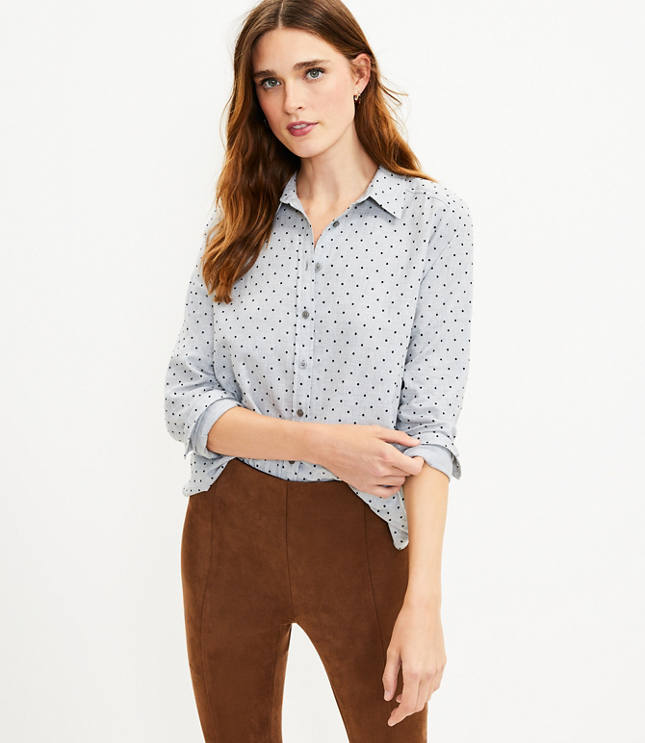 Loft Velvet Dot Flannel Everyday Shirt