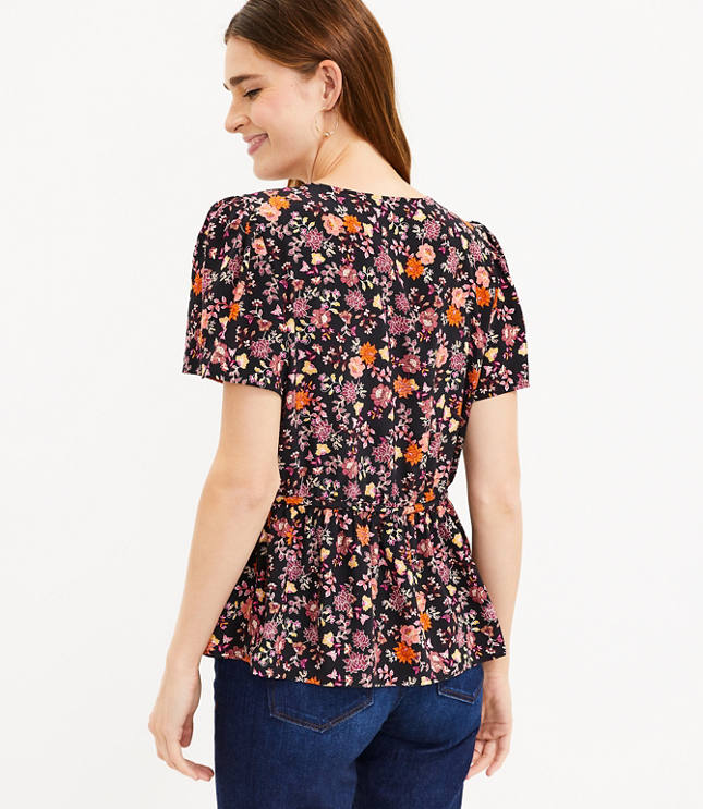 Loft floral sale wrap blouse