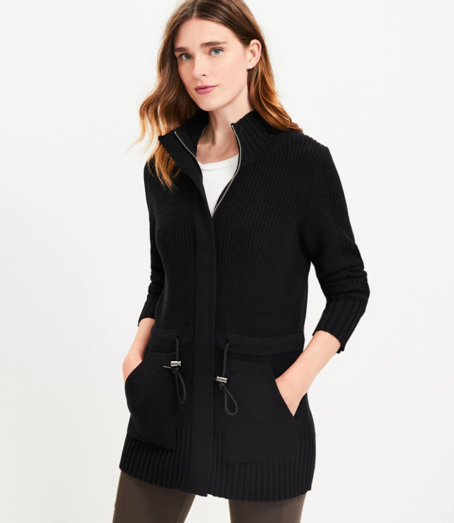 Zip 2025 pocket cardigan