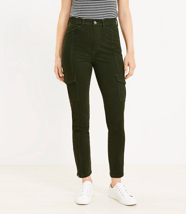 Skinny Cargo Pants in Sateen