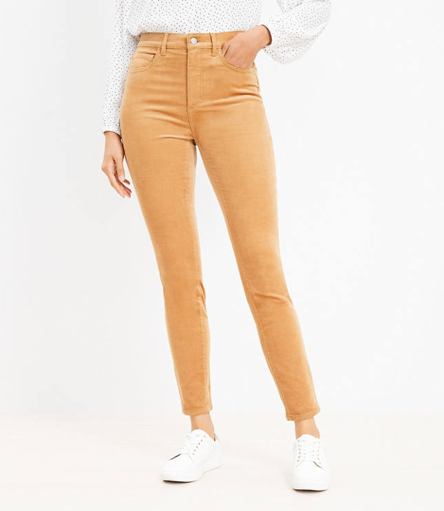 High-rise slim demi-boot pant in corduroy