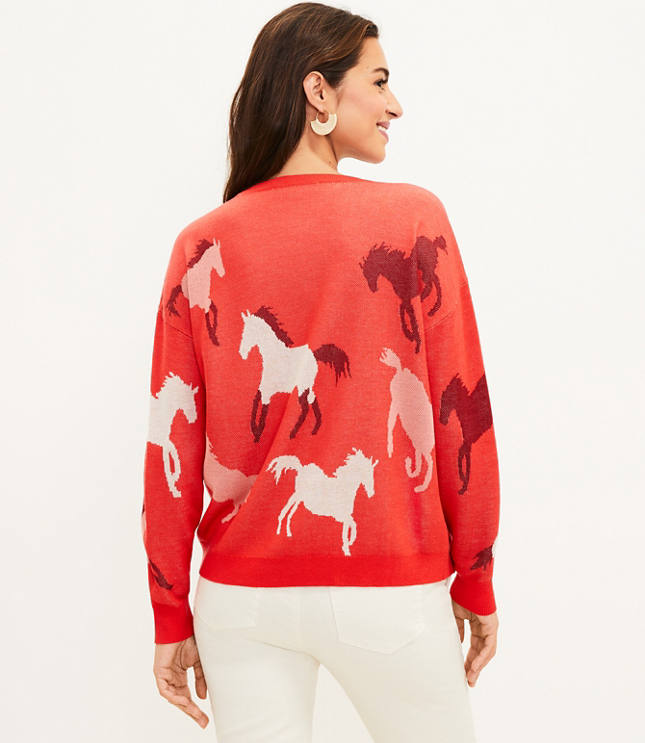 Horse print store sweater