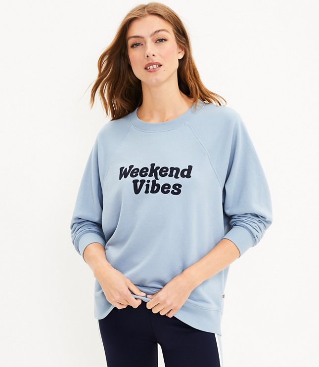 Lou & Grey Weekend Vibes Oversized Cozy Cotton Terry Sweatshirt