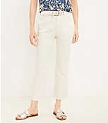 Belted High Rise Kick Crop Jeans in Popcorn carousel Product Image 2
