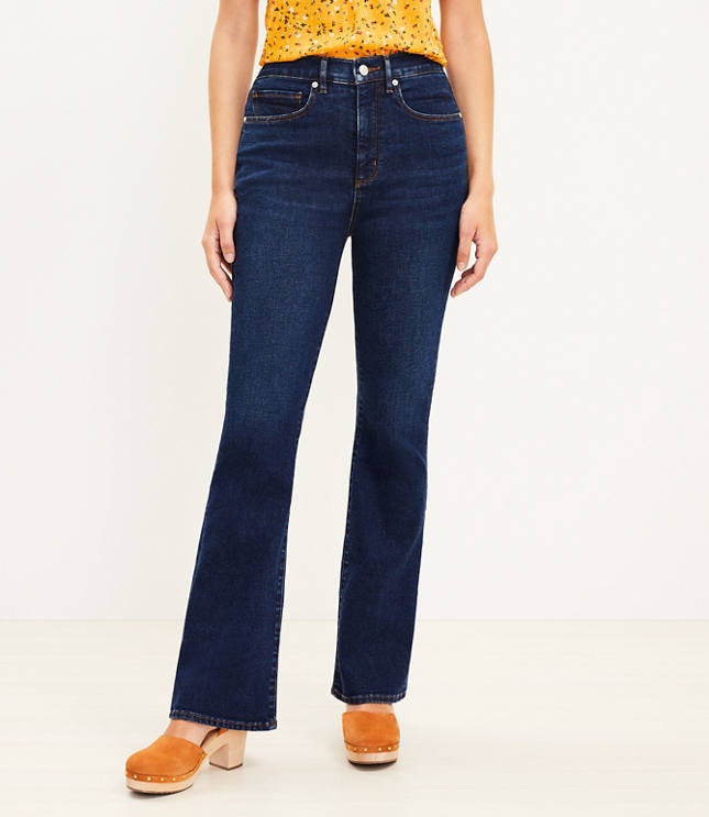 curvy high rise flare jeans