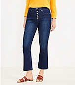 Tall Curvy High Rise Kick Crop Jeans in Refined Dark Indigo Wash carousel Product Image 1
