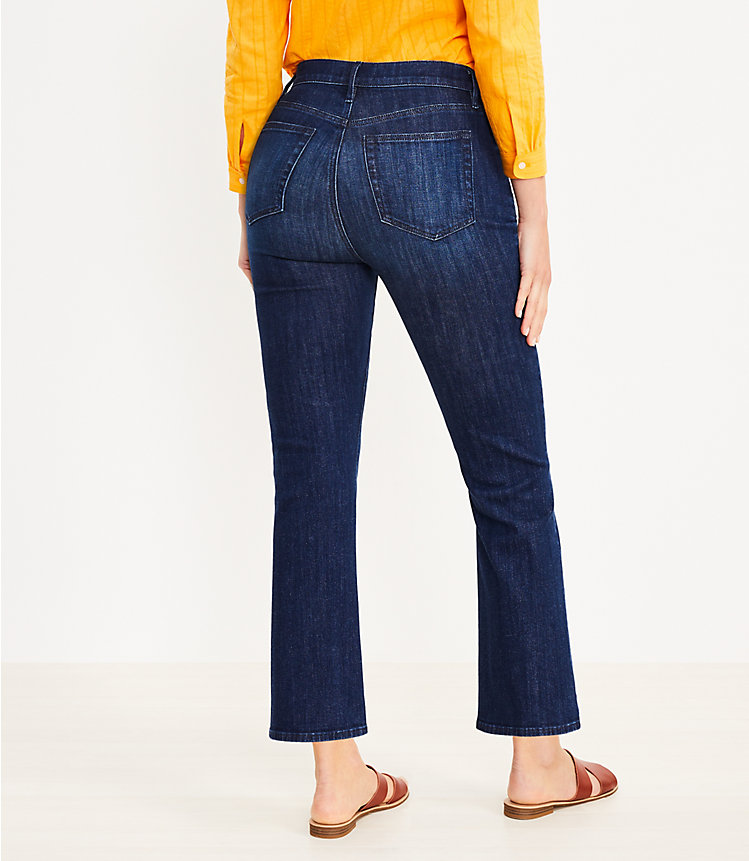 Tall Curvy High Rise Kick Crop Jeans in Refined Dark Indigo Wash image number null