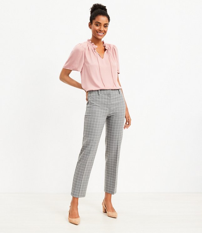 The Petite Lana Slim Pant in Plaid