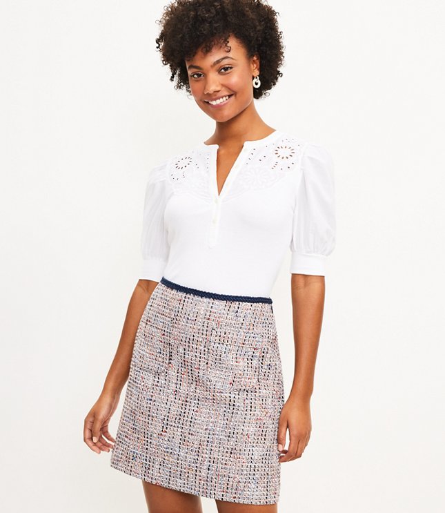 Tall Tweed Pocket Shift Skirt