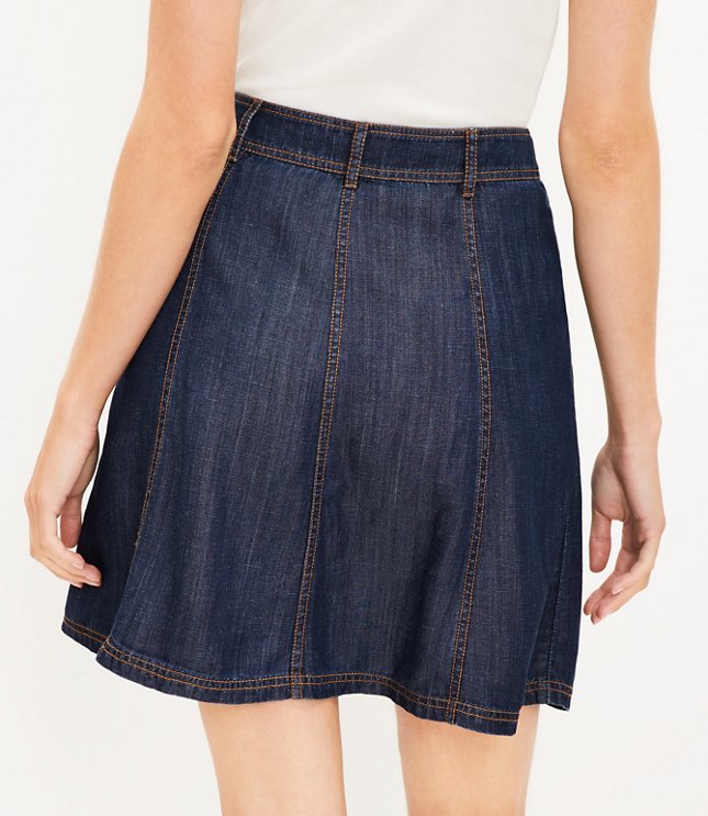 Petite Chambray Button Pocket Skirt