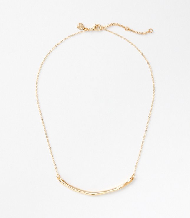 Textured Chain Link Necklace - Goldtone