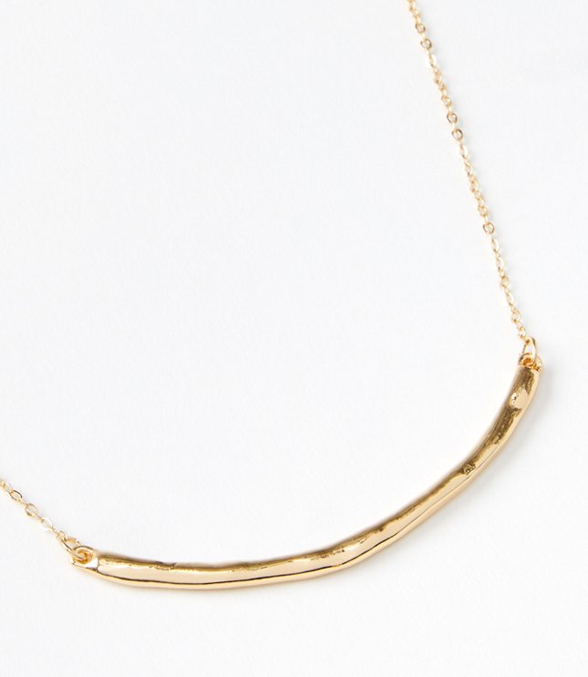 Textured Chain Link Necklace - Goldtone