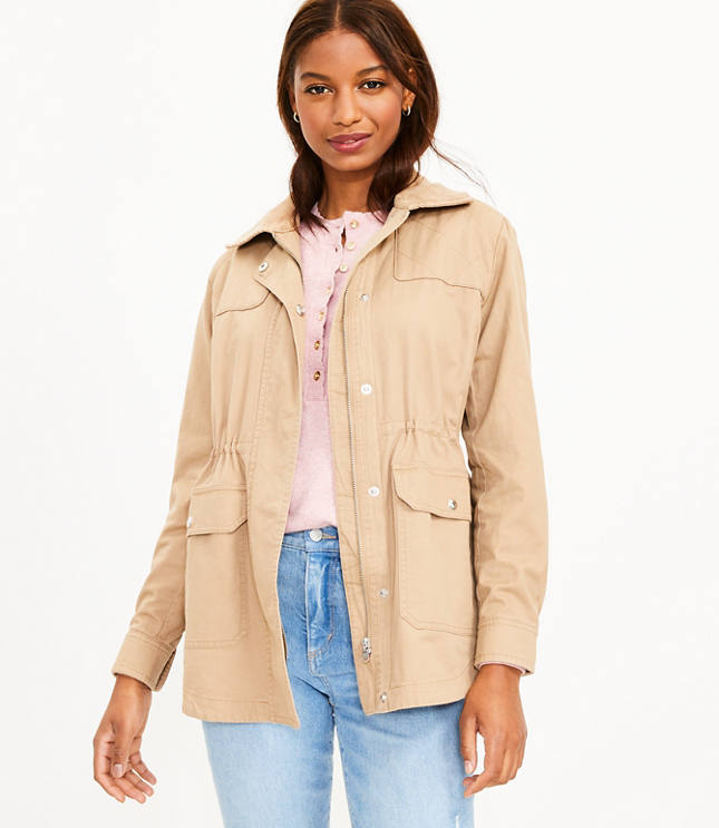 로프트 자켓 LOFT Cinched Field Jacket,Stone Khaki