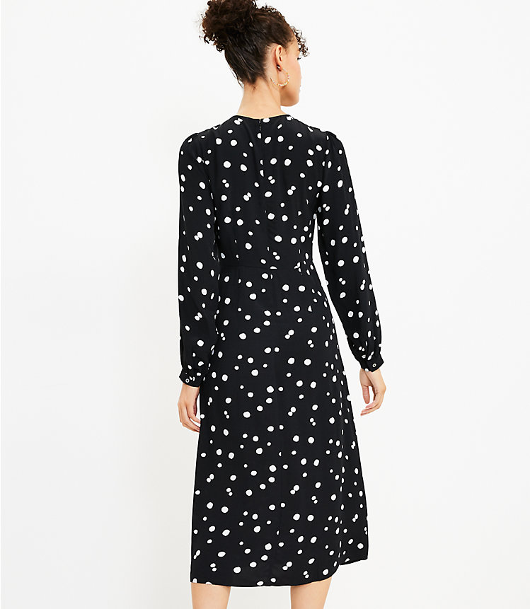 Dotted Ruched Midi Dress image number 2